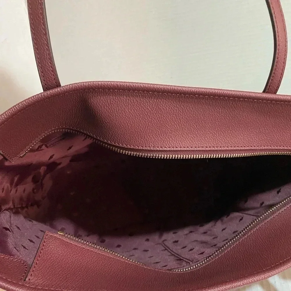 Kate spade burgundy saffiano leather tote handbag